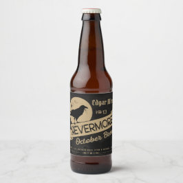 Rótulo Para Garrafa De Cerveja Vintage Gothic Personalizado Halloween Raven Perso