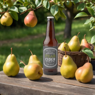 Rótulo Para Garrafa De Cerveja Vintage Pear Cider Stick