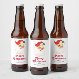 Rótulo Para Garrafa De Cerveja Vintage Retro Jolly Old Papai Noel Natal