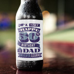 Rótulo Para Garrafa De Cerveja Vintage Retro Style Typografia 50th Birthday Pai<br><div class="desc">Estilo tipografia de 50º aniversário da vintagem púrpura.</div>