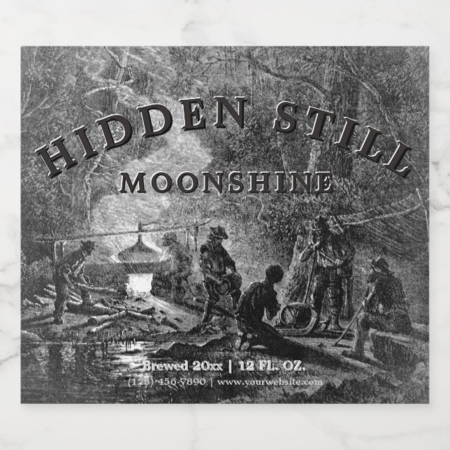 Rótulo Para Garrafa De Cerveja Vintage Whiskey ainda (Rótulo Único)
