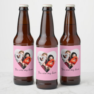 Rótulo Para Garrafa De Cerveja Você É Meu Amante – Design de Coração Romântico