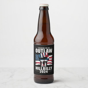 Rótulo Para Garrafa De Cerveja "Voto a favor do Outlaw e do Hillbilly 2024 EUA