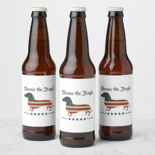 Rótulo Para Garrafa De Cerveja Weenie The Pessoas Dachshund 4 De Julho