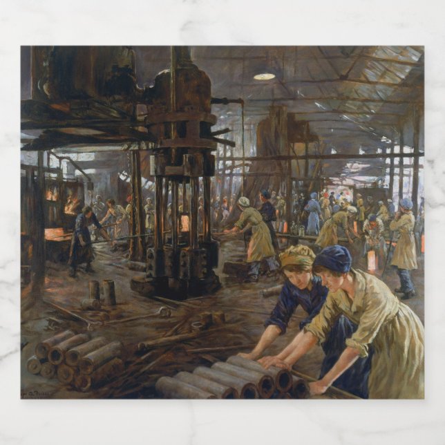 Rótulo Para Garrafa De Cerveja WW1 1918 Mulheres Trabalhando em Munições uma Fábr (Rótulo Único)