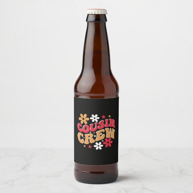 Rótulo Para Garrafa De Cerveja Xmas Gift Cousin Crew (Frente)