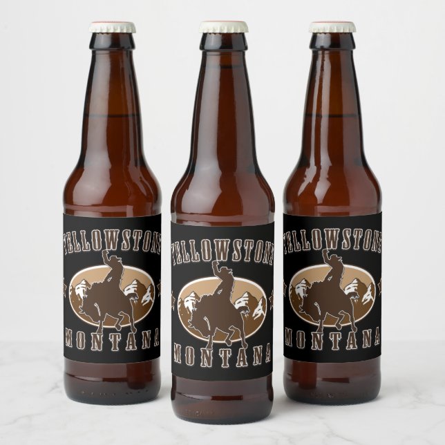 Rótulo Para Garrafa De Cerveja Yellowstone Montana (Garrafas)