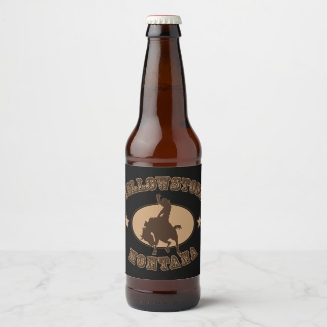 Rótulo Para Garrafa De Cerveja Yellowstone Montana (Frente)