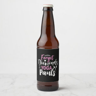 Rótulo Para Garrafa De Cerveja Yoga Lover Esquecer as Calças de Yoga de Ouros