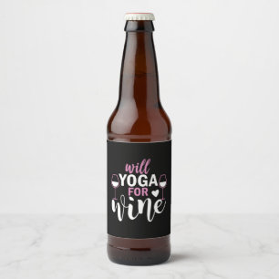 Rótulo Para Garrafa De Cerveja Yoga Lover Ioga Will For Wine
