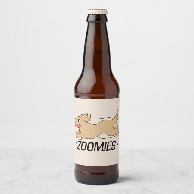 Rótulo Para Garrafa De Cerveja Zoomias de Cães Engraçadas (Frente)