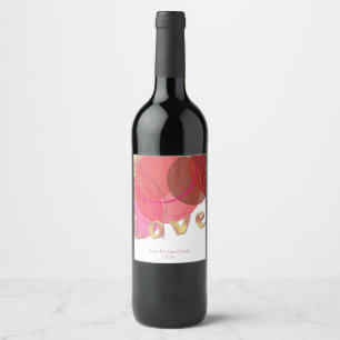 Rótulo Para Garrafa De Vinho Abstrato moderno, amor Ouro
