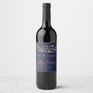 Rótulo Para Garrafa De Vinho Aniversário grande glam do glitz adulto