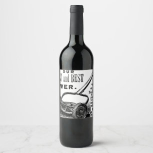 Rótulo Para Garrafa De Vinho Anúncio de cortador de relva de safra