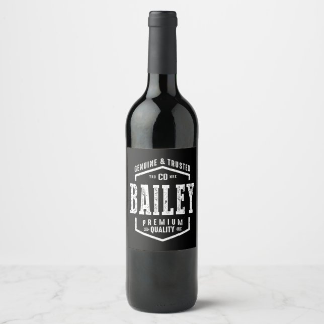 Rótulo Para Garrafa De Vinho Bailey (Frente)