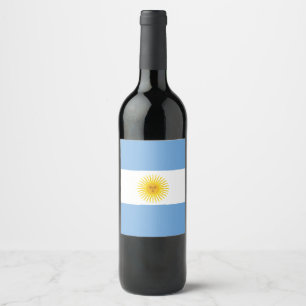 Rótulo Para Garrafa De Vinho Bandeira de Argentina