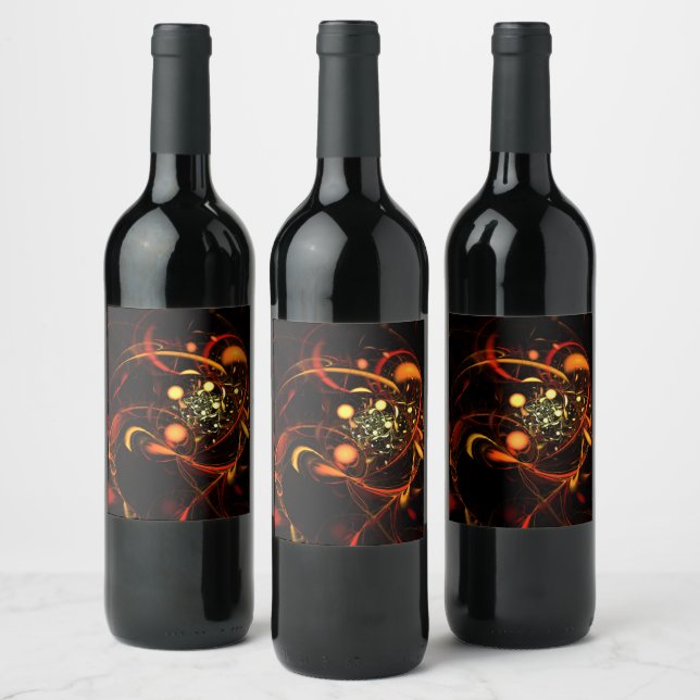 Rótulo Para Garrafa De Vinho Batimentos de coração Abstrato (Garrafas)