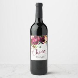 Rótulo Para Garrafa De Vinho Boho Floral | Queijos