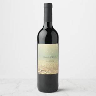 Rótulo Para Garrafa De Vinho Brilho elegante Bokeh, anéis