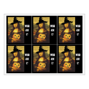 Rótulo Para Garrafa De Vinho Bruxa de Mona Lisa do divertimento! Quem são mim