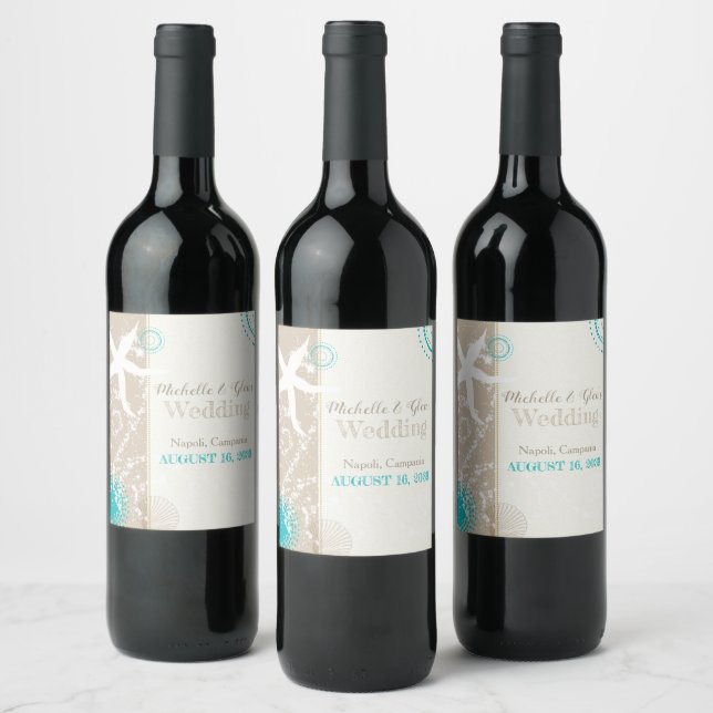 Rótulo Para Garrafa De Vinho Casamento de Destino de FesBeach (Garrafas)