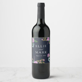 Rótulo Para Garrafa De Vinho Casamento de Golightly Floral