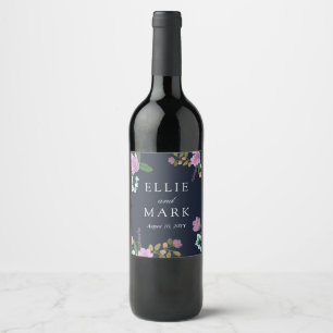 Rótulo Para Garrafa De Vinho Casamento de Golightly Floral