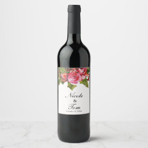 Rótulo Para Garrafa De Vinho Casamento no inverno de dezembro Holly Berry Vinho
