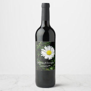 Rótulo Para Garrafa De Vinho Casamento personalizado de margarida