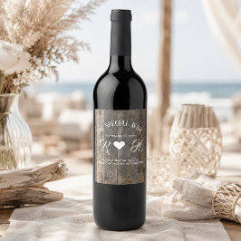 Rótulo Para Garrafa De Vinho casamento rústico ocidental country madeira celeir