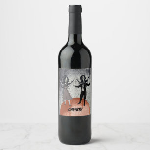 Rótulo Para Garrafa De Vinho Celebração de dança de alienígenas