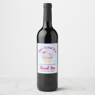 Rótulo Para Garrafa De Vinho Como doce é obrigado cor-de-rosa do casamento do