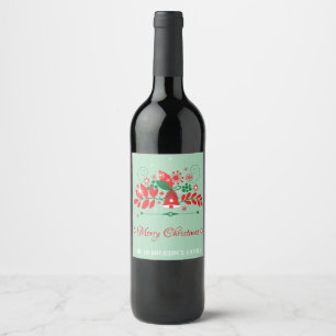 Rótulo Para Garrafa De Vinho Decoração do Natal com Bell