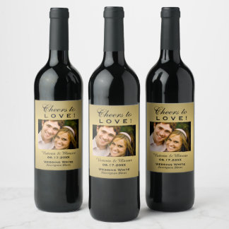 Rótulo Para Garrafa De Vinho Dourado apetite pelo favorito da garrafa fotográfi