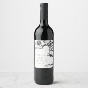 Rótulo Para Garrafa De Vinho Esqueleto de lagarto Vintage