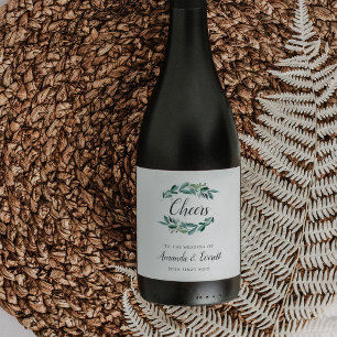 Rótulo Para Garrafa De Vinho Folha abundante casamento personalizado
