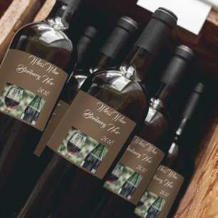 Rótulo Para Garrafa De Vinho Foto de garrafas de vinho castanho personalizadas