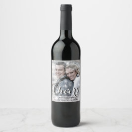 Rótulo Para Garrafa De Vinho Foto personalizada moderna do script CHEERS
