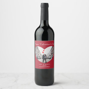 Rótulo Para Garrafa De Vinho Foto vermelha do coração