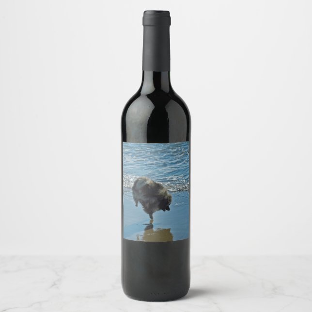 Rótulo Para Garrafa De Vinho Fotografia do Balé Keeshond - Arte de Cachorro Ori (Frente)