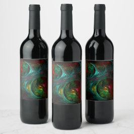 Rótulo Para Garrafa De Vinho Genesis Nova Abstrato Art