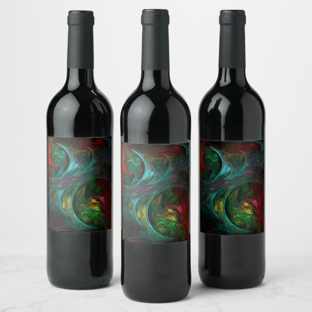 Rótulo Para Garrafa De Vinho Genesis Nova Abstrato Art (Garrafas)