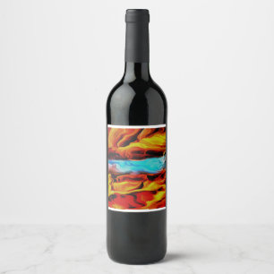 Rótulo Para Garrafa De Vinho Incêndio vulcânico e gelo