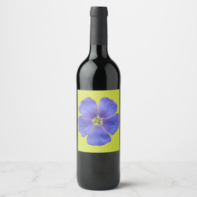 Rótulo Para Garrafa De Vinho Linho Azul nº 1 (Frente)