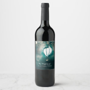 Rótulo Para Garrafa De Vinho Luzes de Corda de Verão do Jardim Encantado Vinho
