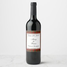 Rótulo Para Garrafa De Vinho MacDonald Do Glencoe Scottish Wedding Wine Label