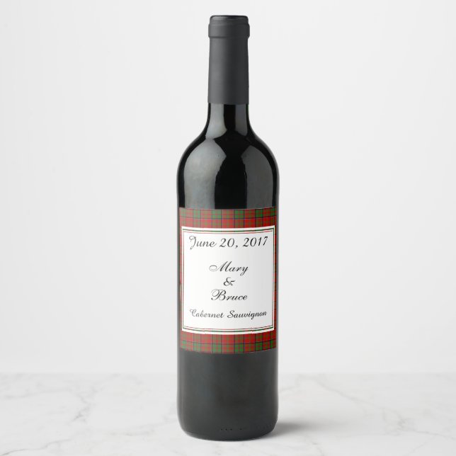 Rótulo Para Garrafa De Vinho MacDonald Do Glencoe Scottish Wedding Wine Label (Frente)