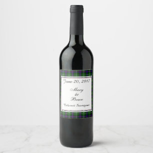 Rótulo Para Garrafa De Vinho MacDonald Do Selo De Vinho De Casamento Escocês