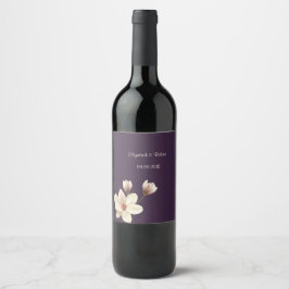 Rótulo Para Garrafa De Vinho Magnólia Chic Elegante