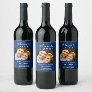 Rótulo Para Garrafa De Vinho Marinho Azul Anima para Adorar Garrafa Fotográfic
